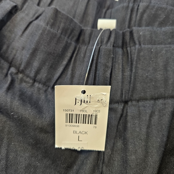 Women's J. JILL Linen Crop Stretch  Black, Size Large Stretch NWT - Picture 7 of 13